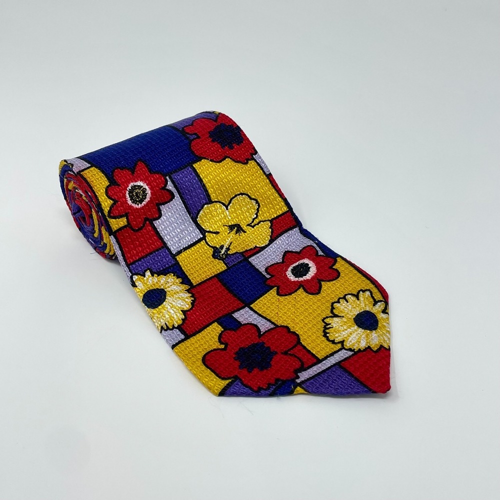 Florenzi Tie Multicolor Floral 100% Silk Men's Necktie USA